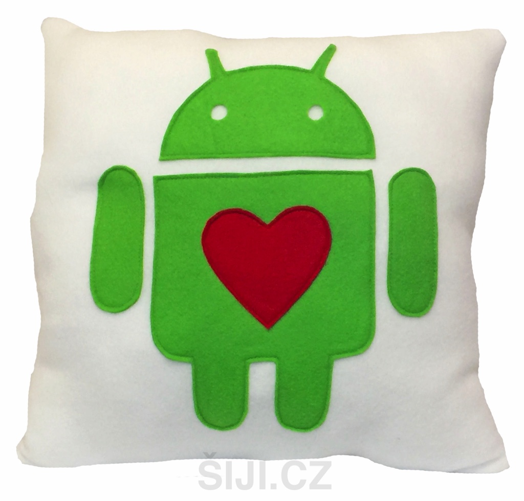 Šiji Polštář Zamilovaný Android (37 &times; 37 &times; 15 cm)